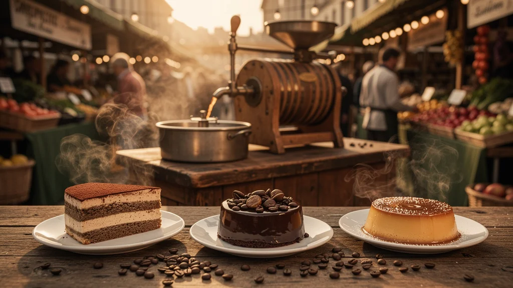 Brûlerie du marché de Talensac éveillant les desserts, ambiance café matinale et pâtisseries gourmandes