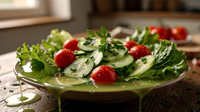 Salade nantaise noyée par le jus de concombre, illustrant un dégorgement oublié en cuisine